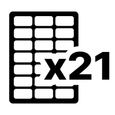 21 етикетка на аркуші А4 (100 аркушів)
