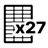 27 labels on an A4 sheet (100 sheets)