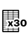 30 labels on an A4 sheet (100 sheets)