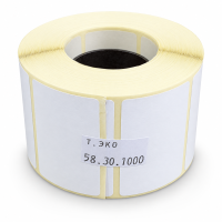 Thermal label T.Eco 58x30 mm (1000 pcs/roll, 40 mm core) — Promo